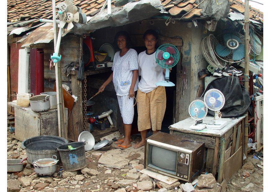 Foto elendsviertel in jakarta