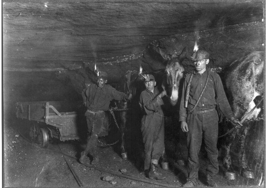 Foto grubenarbeiter bei der arbeit,1908