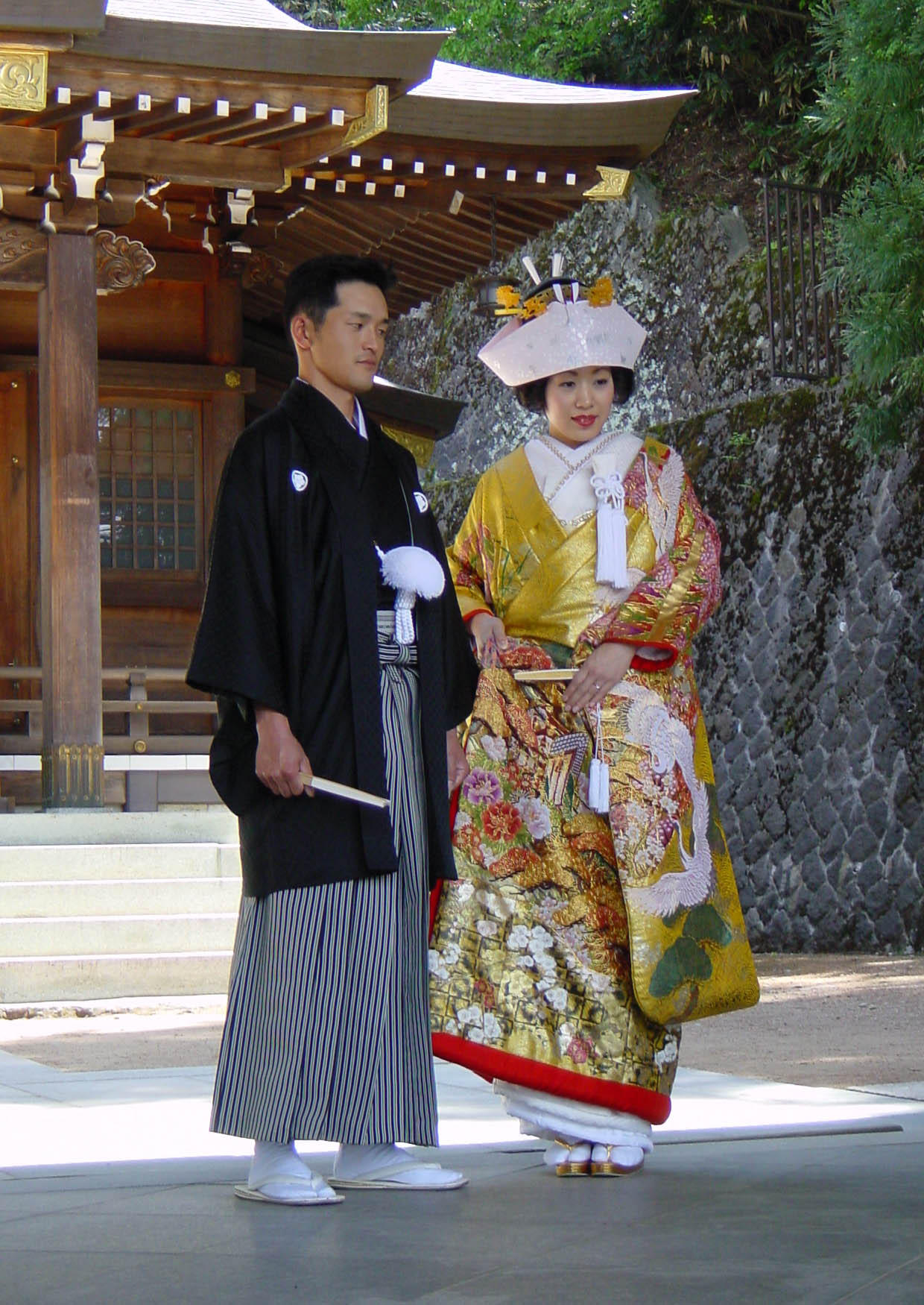 Foto hochzeit in japan (shinto zeremonie)