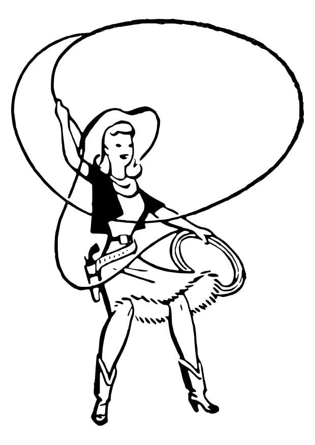 Malvorlage  cowgirl