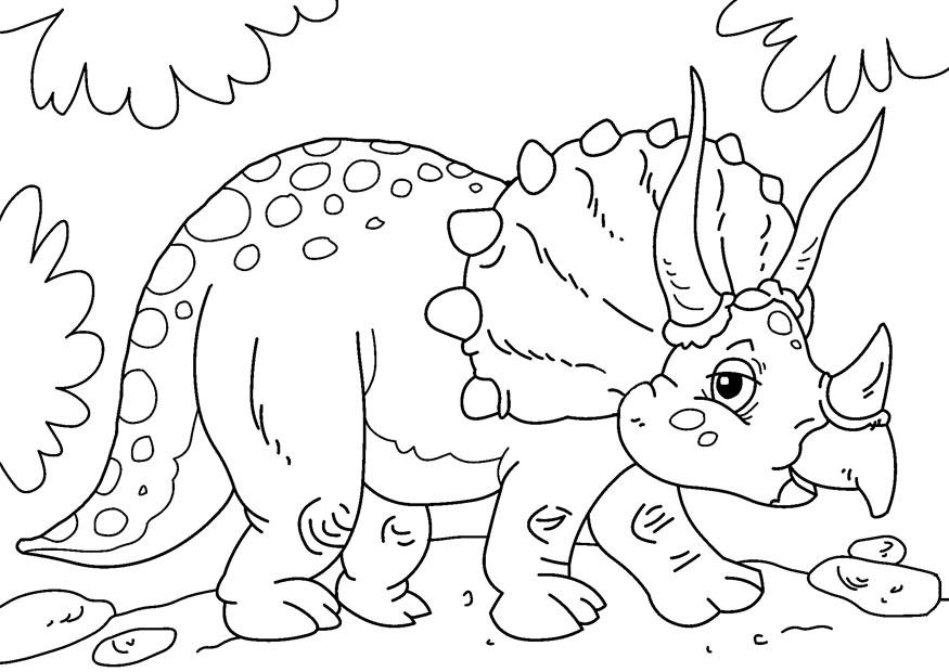 Malvorlage  dinosaurier - triceratops