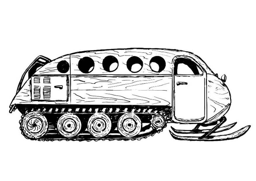Malvorlage  fahrzeug fA¼r eine schneelandschaft