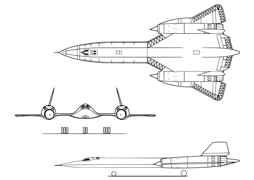 Malvorlage  flugzeug - lockheed sr-71a