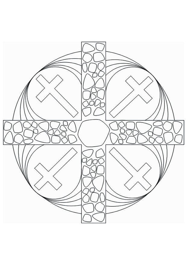 Malvorlage  mandala kreuz