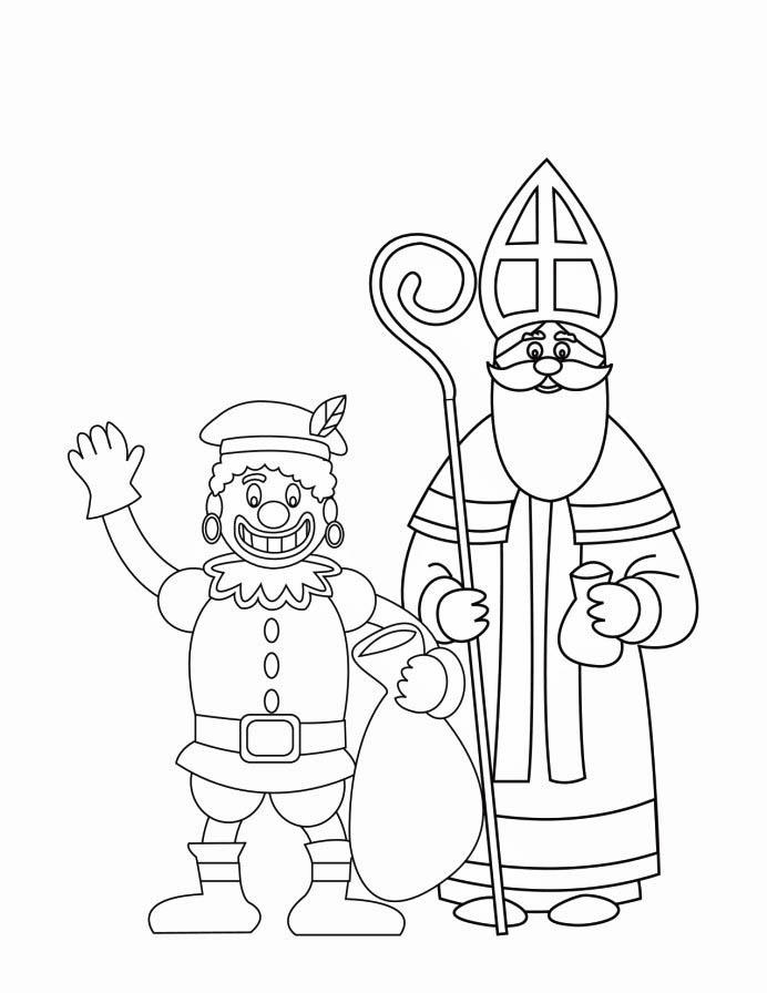 Malvorlage  nikolaus und schwarzer peter