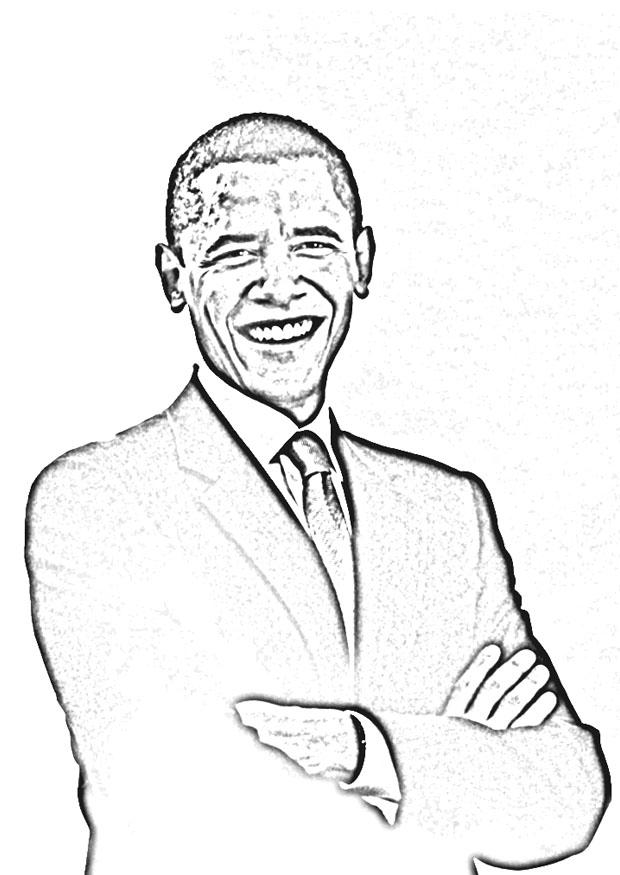 Malvorlage  prA¤sident obama