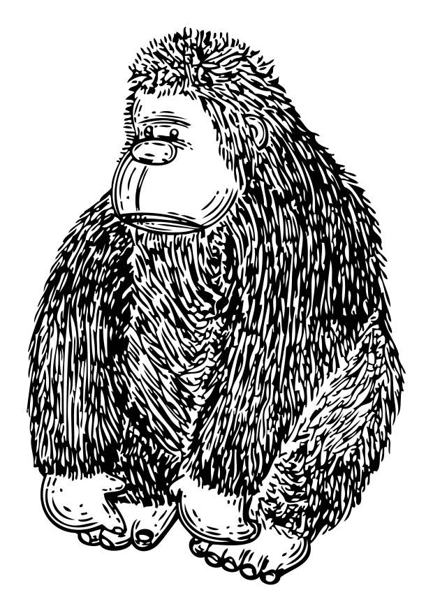 Malvorlage  puppe - gorilla