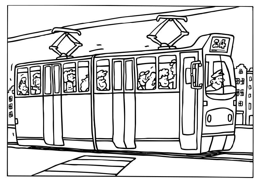 Malvorlage  strassenbahn