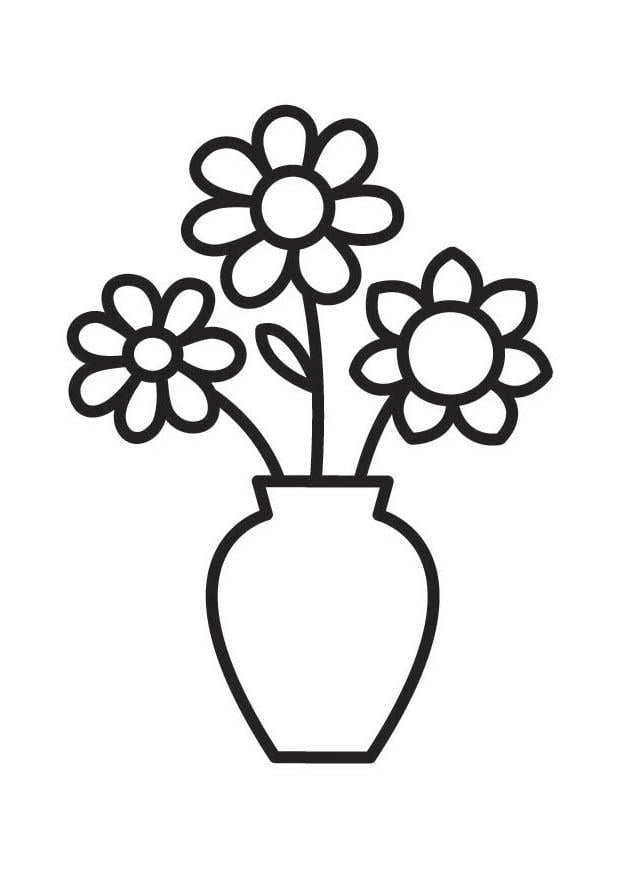 Malvorlage  vase mit blumen