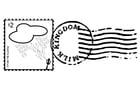 Briefmarke und Stempel