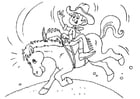 Malvorlagen Cowboy auf dem Pferd