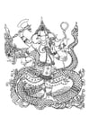 Malvorlage  Hindugott Ganesh