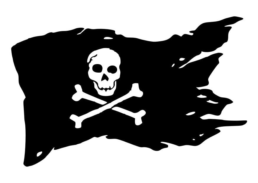 Malvorlage Piratenfahne - Kostenlose Ausmalbilder Zum Ausdrucken